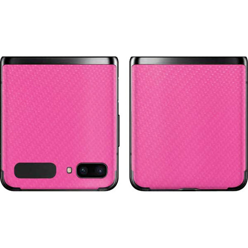 Pink Carbon Fiber Specialty Material Galaxy Z Flip Skin