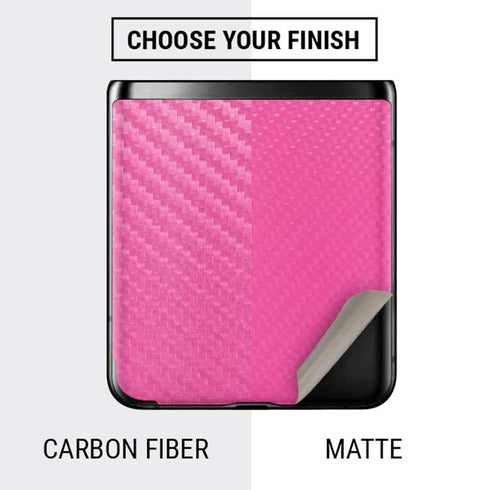 Pink Carbon Fiber Specialty Material Galaxy Z Flip Skin