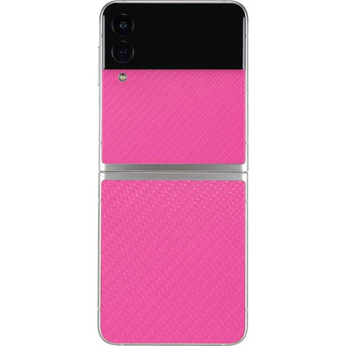 Pink Carbon Fiber Specialty Material Galaxy Z Flip3 5G Skin