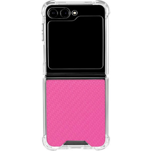Pink Carbon Fiber Specialty Material Galaxy Z Flip5 5G Clear Case
