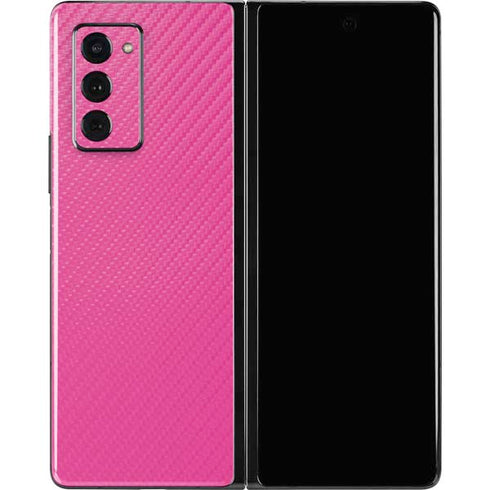 Pink Carbon Fiber Specialty Material Galaxy Z Fold2 5G Skin