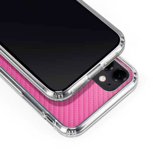 Pink Carbon Fiber Specialty Texture Material iPhone 11 Clear Case