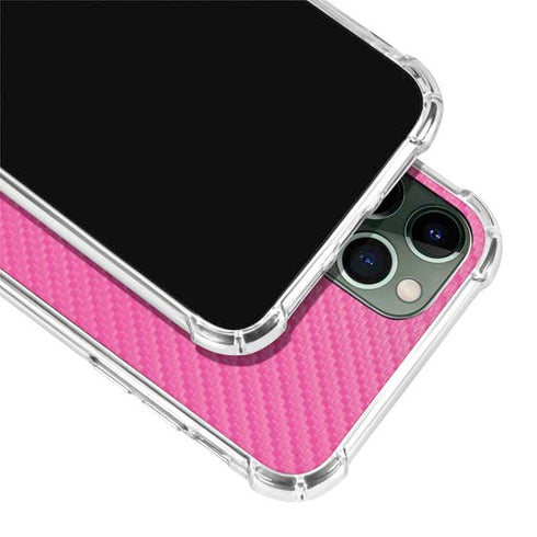 Pink Carbon Fiber Specialty Texture Material iPhone 11 Pro Max Clear Case