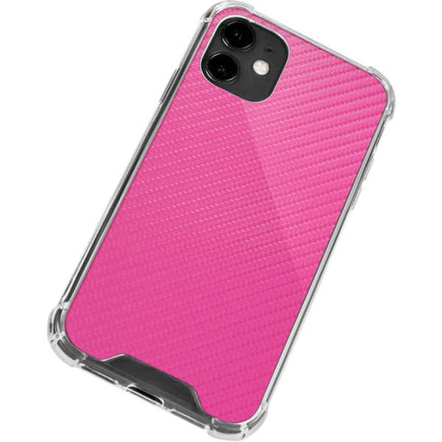 Pink Carbon Fiber Specialty Material iPhone 12 Clear Case