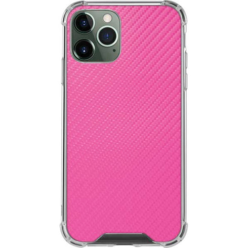 Pink Carbon Fiber Specialty Material iPhone 12 Pro Max Clear Case