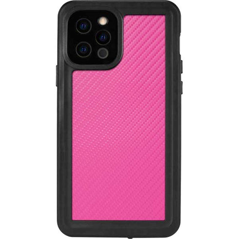 Pink Carbon Fiber Specialty Material iPhone 12 Pro Waterproof Case