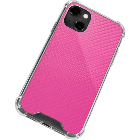 Pink Carbon Fiber Specialty Material iPhone 13 Clear Case