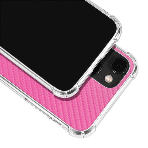 Pink Carbon Fiber Specialty Material iPhone 13 Clear Case