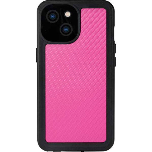 Pink Carbon Fiber Specialty Material iPhone 13 Mini Waterproof Case