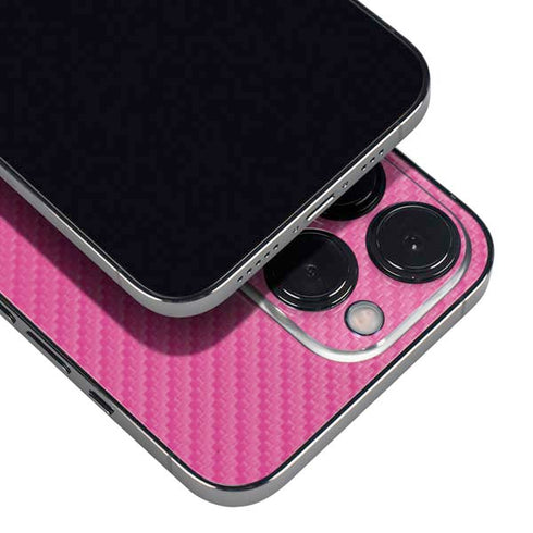 Pink Carbon Fiber Specialty Material iPhone 13 Pro Skin