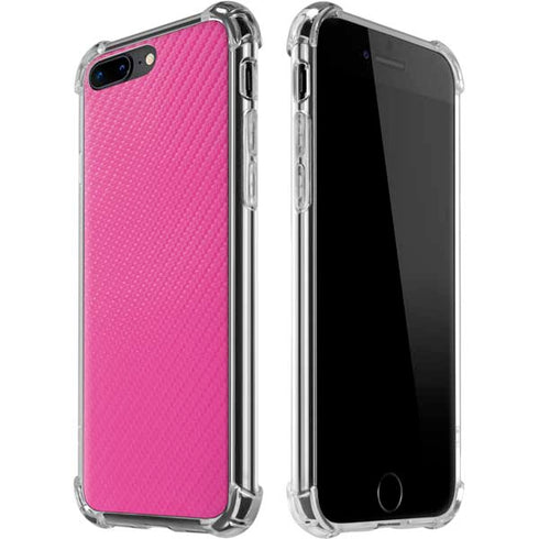 Pink Carbon Fiber Specialty Texture Material iPhone 7/8 Plus Clear Case