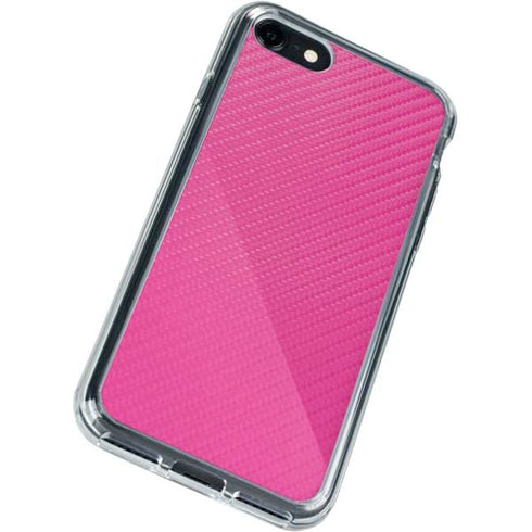 Pink Carbon Fiber Specialty Material iPhone SE (2nd & 3rd Gen) Clear Case