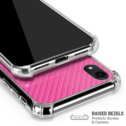 Pink Carbon Fiber Specialty Texture Material iPhone XR Clear Case