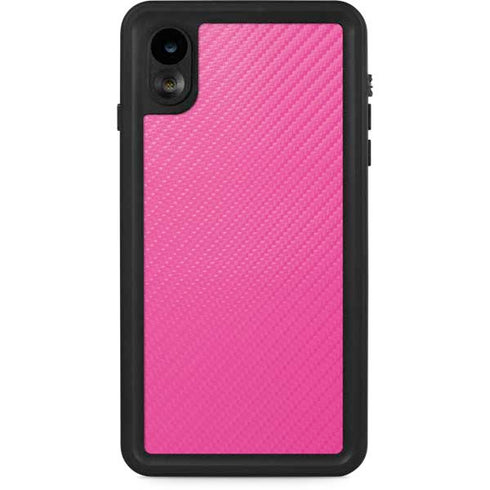 Pink Carbon Fiber Specialty Material iPhone XR Waterproof Case