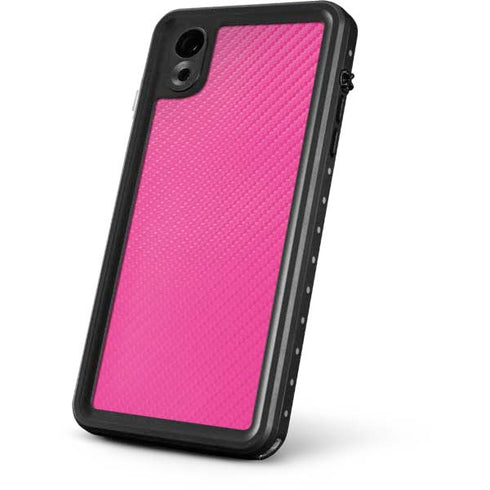 Pink Carbon Fiber Specialty Material iPhone XR Waterproof Case
