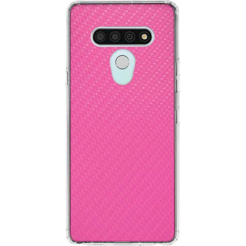 Pink Carbon Fiber Specialty Texture Material LG Stylo 6 Clear Case