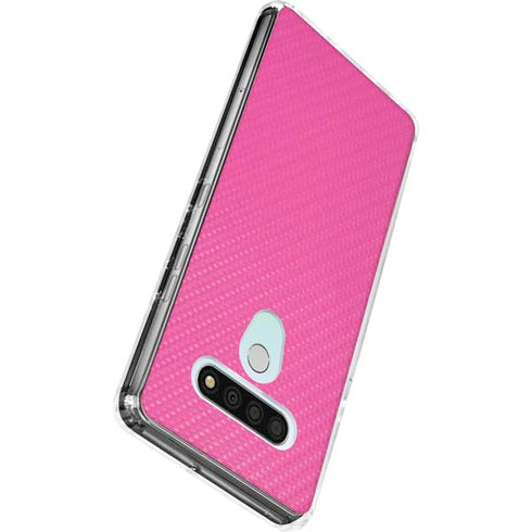 Pink Carbon Fiber Specialty Texture Material LG Stylo 6 Clear Case