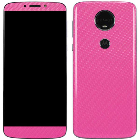Pink Carbon Fiber Specialty Material Moto E5 Plus Skin