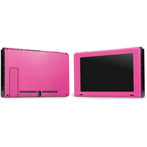 Pink Carbon Fiber Specialty Material Nintendo Switch Bundle Skin