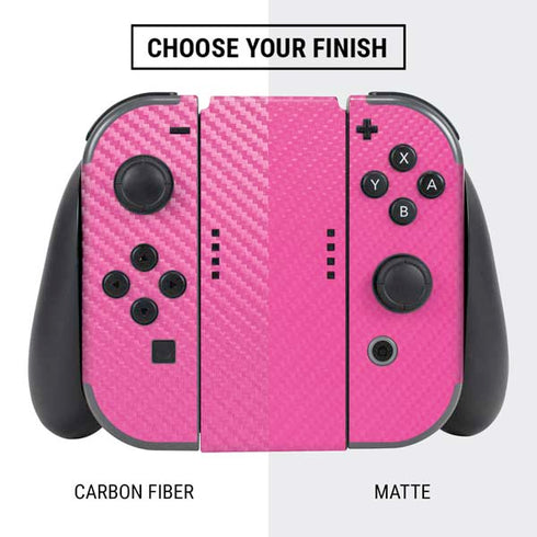 Pink Carbon Fiber Specialty Material Nintendo Switch Bundle Skin