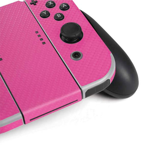Pink Carbon Fiber Specialty Material Nintendo Switch OLED (2021) Skin