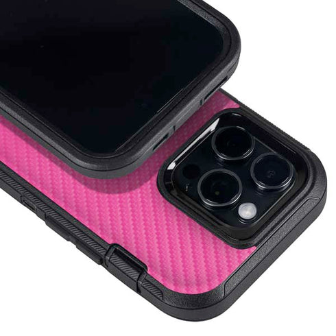 Pink Carbon Fiber Specialty Texture Material Otterbox Defender iPhone Skin