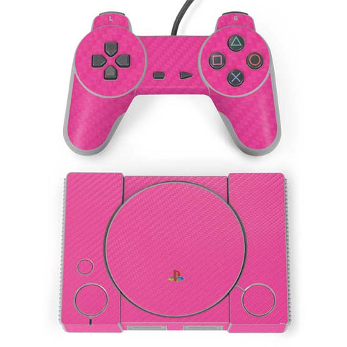 Pink Carbon Fiber Specialty Material PlayStation Classic Bundle Skin
