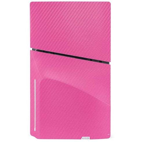 Pink Carbon Fiber Specialty Texture Material PS5 Slim Disk Bundle Skin