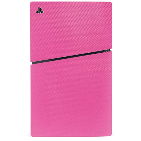 Pink Carbon Fiber Specialty Material PS5 Slim Digital Edition Bundle Skin