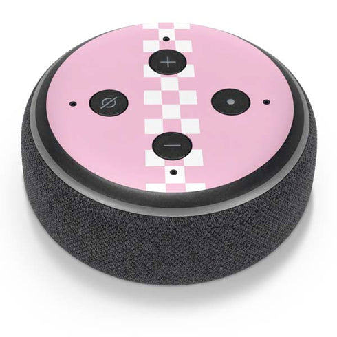Pink Checkerboard Amazon Echo Dot Skin