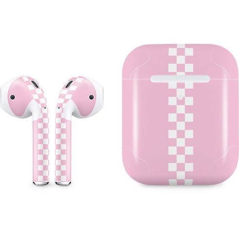 Pink Checkerboard Apple AirPods 2 Skin