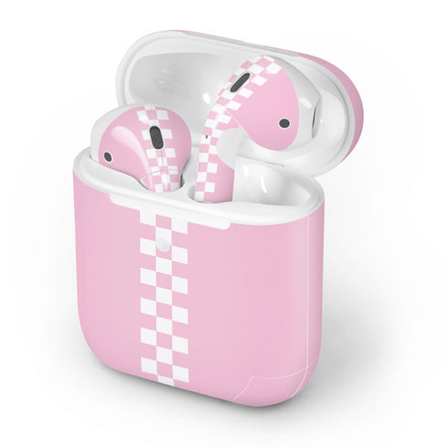 Pink Checkerboard Apple AirPods 2 Skin