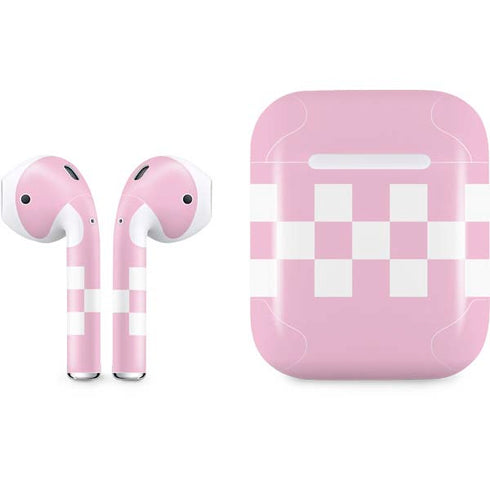 Pink Checkerboard Apple AirPods Skin