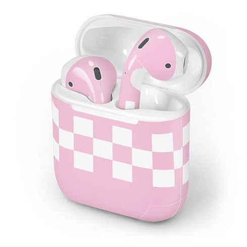 Pink Checkerboard Apple AirPods Skin