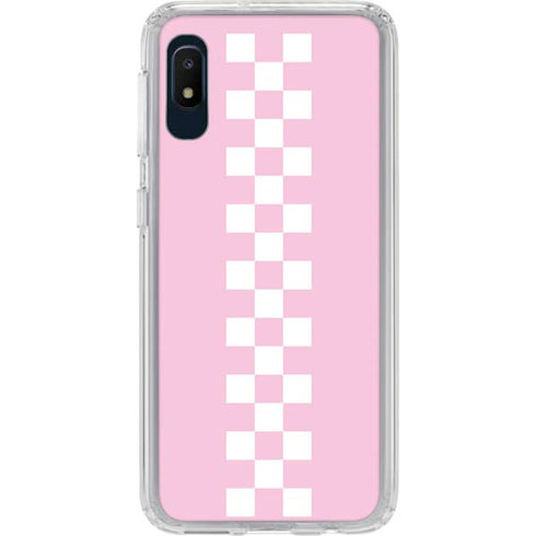 Pink Checkerboard Galaxy A10e Clear Case