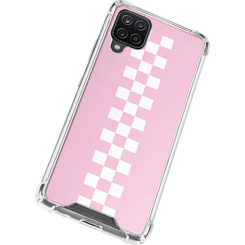 Pink Checkerboard Galaxy A12 Clear Case