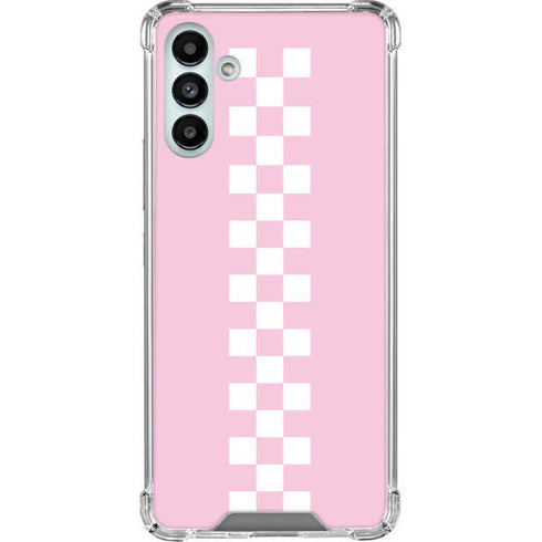 Pink Checkerboard Galaxy A13 5G Clear Case