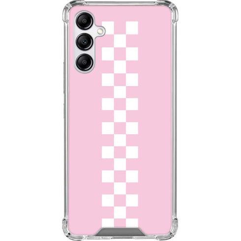 Pink Checkerboard Galaxy A14 5G Clear Case