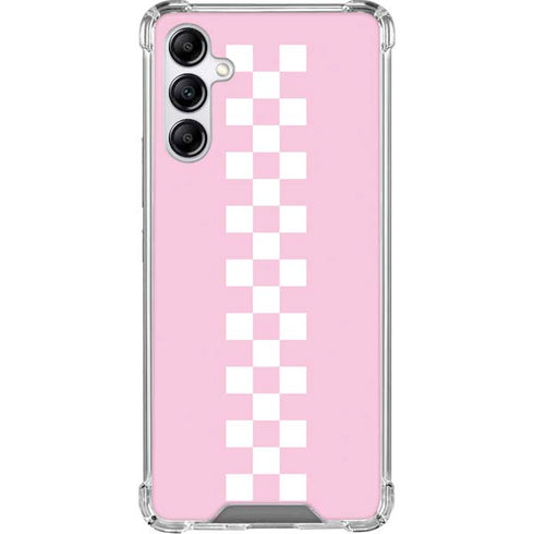 Pink Checkerboard Galaxy A15 5G Clear Case