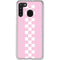 Pink Checkerboard Galaxy A21 Clear Case