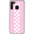 Pink Checkerboard Galaxy A21 Clear Case