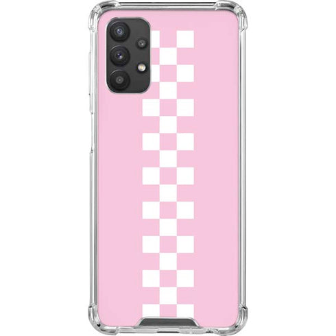 Pink Checkerboard Galaxy A32 5G Clear Case