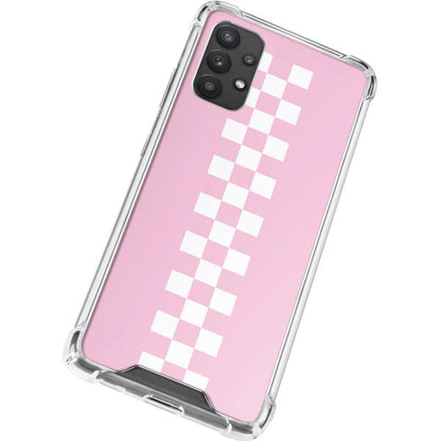 Pink Checkerboard Galaxy A32 5G Clear Case