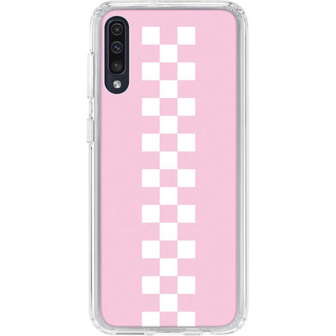Pink Checkerboard Galaxy A50 Clear Case