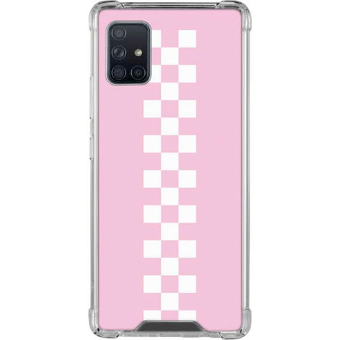 Pink Checkerboard Galaxy A51 5G Clear Case
