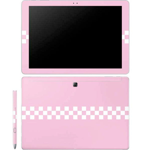 Pink Checkerboard Galaxy Book 12in Skin