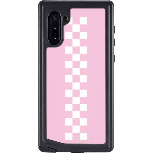 Pink Checkerboard Galaxy Note 10 Waterproof Case
