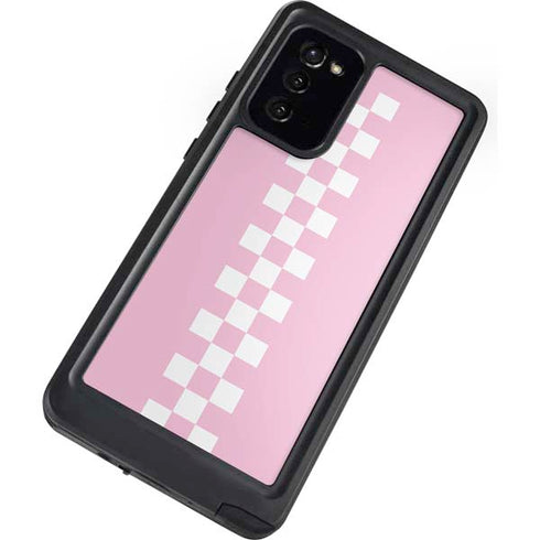 Pink Checkerboard Galaxy Note20 5G Waterproof Case