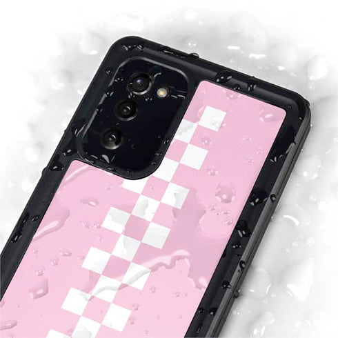 Pink Checkerboard Galaxy Note20 5G Waterproof Case