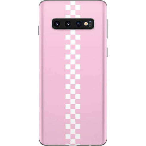 Pink Checkerboard Galaxy S10 Skin